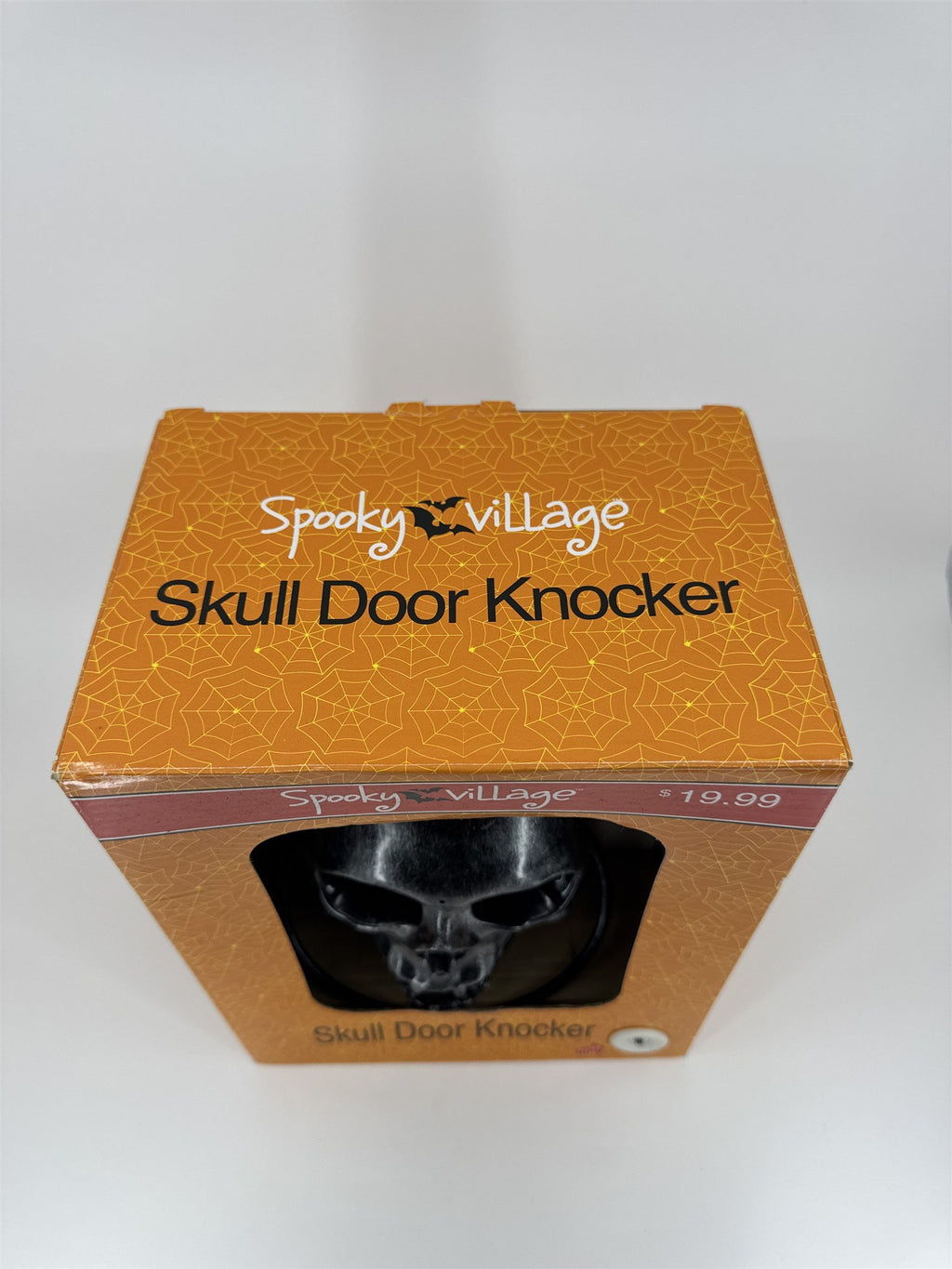 Retired Halloween Spooky Village Skull Door Knocker Howling Moving Jaw Eyes Lit