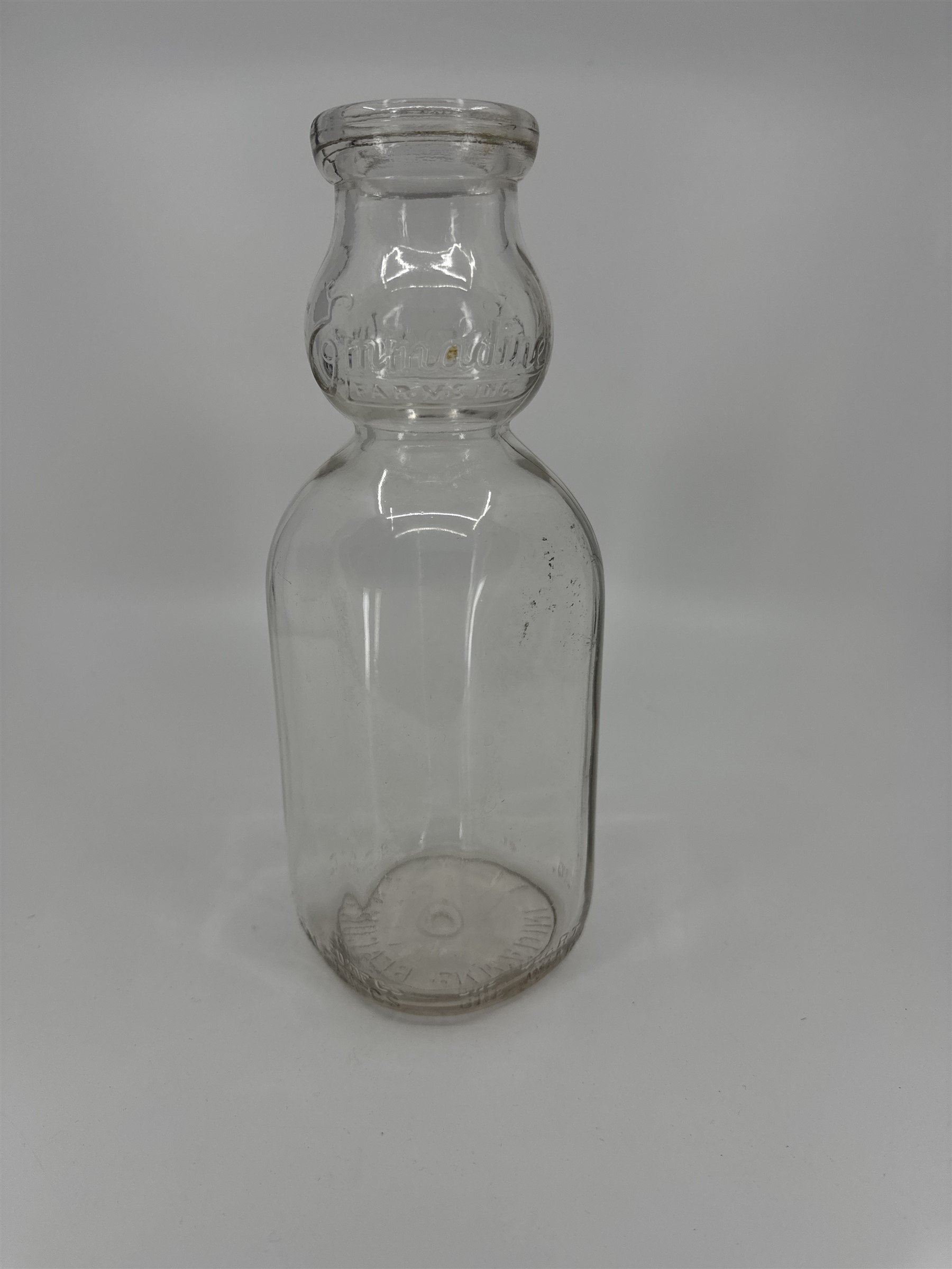 Vintage Emmadine Farms Inc. Beacon NY Glass Milk Jug (Chips)