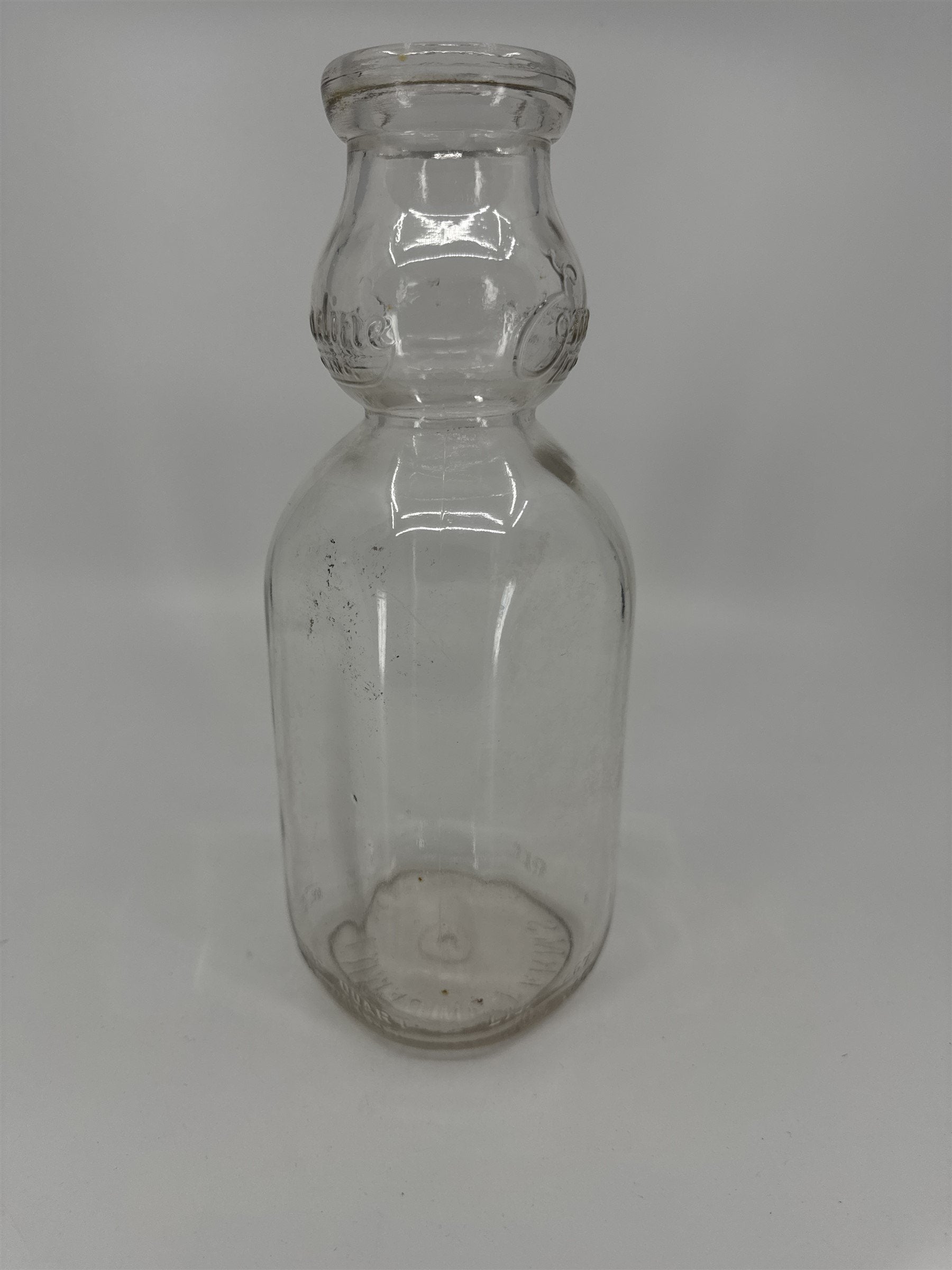 Vintage Emmadine Farms Inc. Beacon NY Glass Milk Jug (Chips)