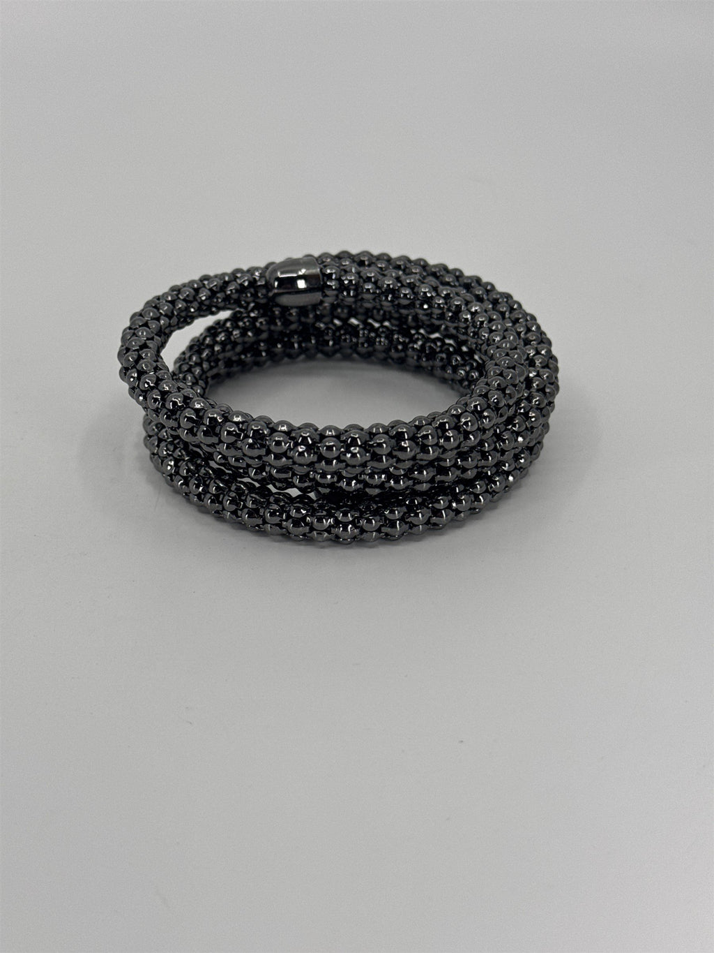 Vintage Metal Bangle Spiral Bracelet Metal Dots Wrap Bracelet Grey Metal 3 Wraps