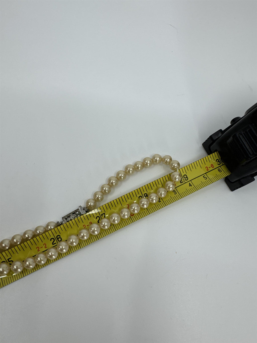 Vintage Extra Long Faux Champagne Pearl Beaded Necklace Shiny Metallic