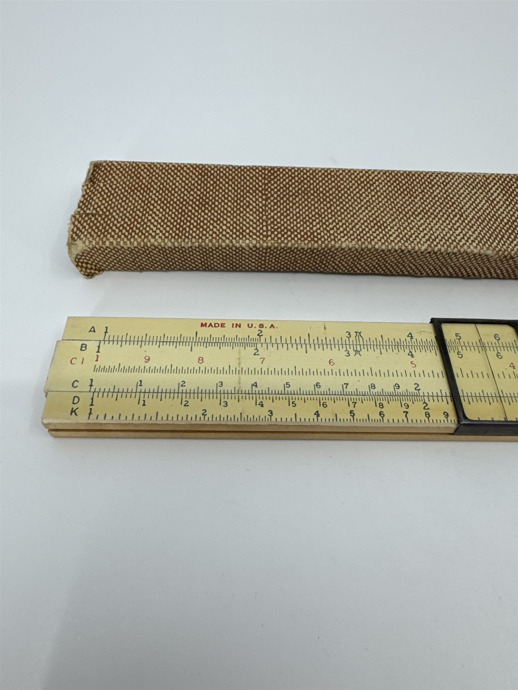 Vintage US Military US Navy Slide Ruler /w Box for Measuring Expanding Ruler