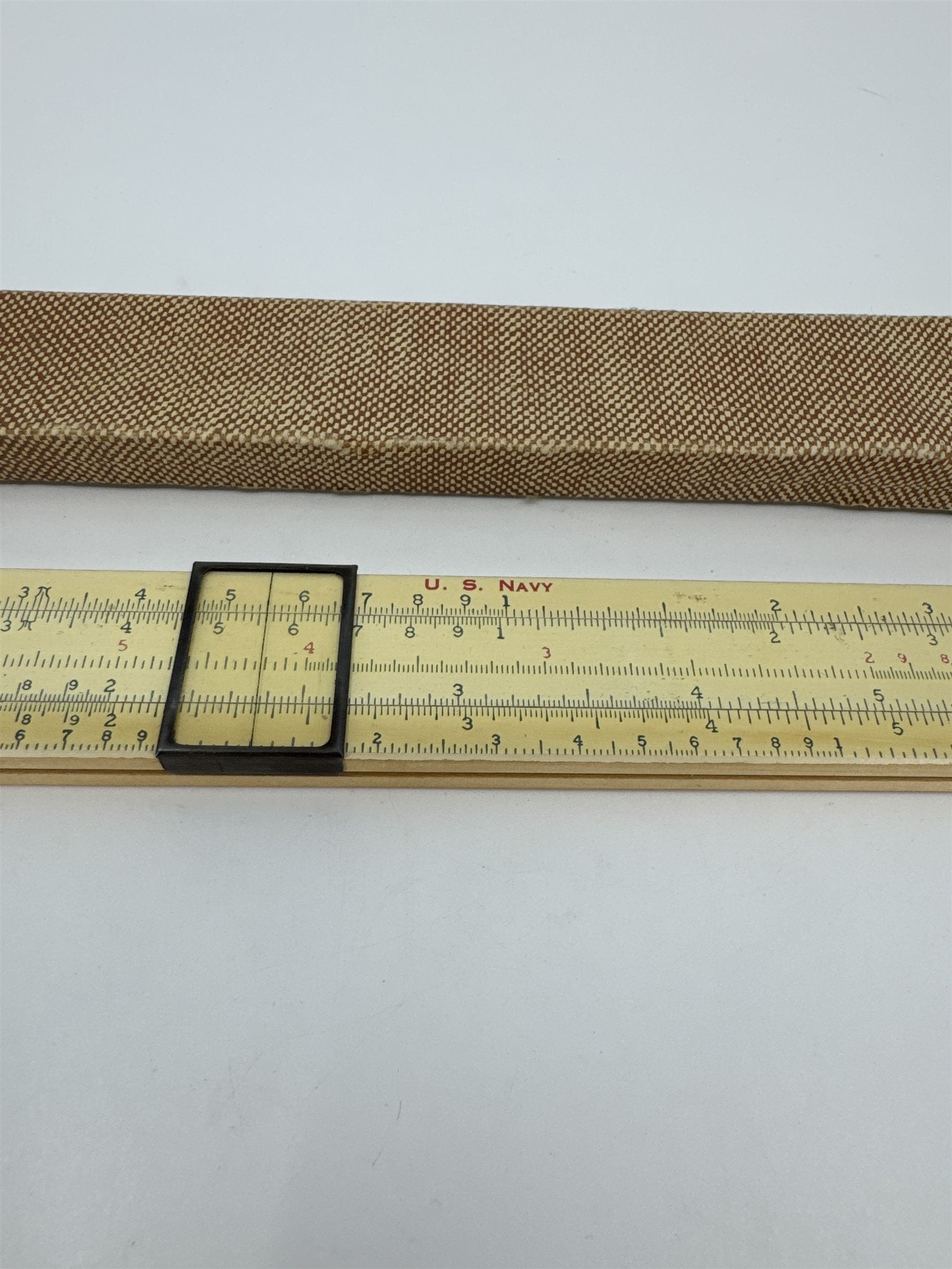 Vintage US Military US Navy Slide Ruler /w Box for Measuring Expanding Ruler