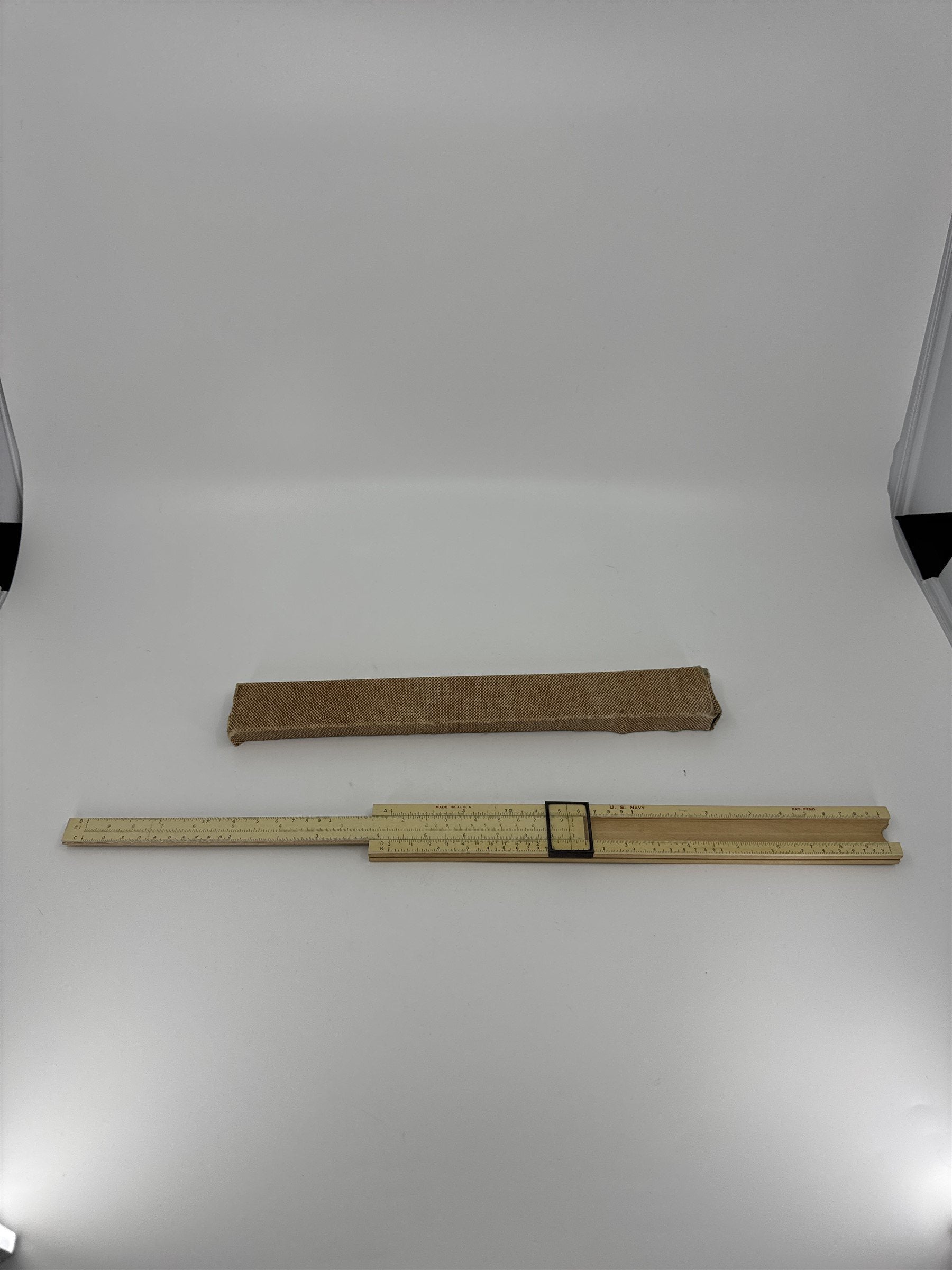 Vintage US Military US Navy Slide Ruler /w Box for Measuring Expanding Ruler
