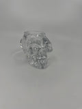 Heavy Glass Skull Paperweight Tealight Candle Holder Solid Glass