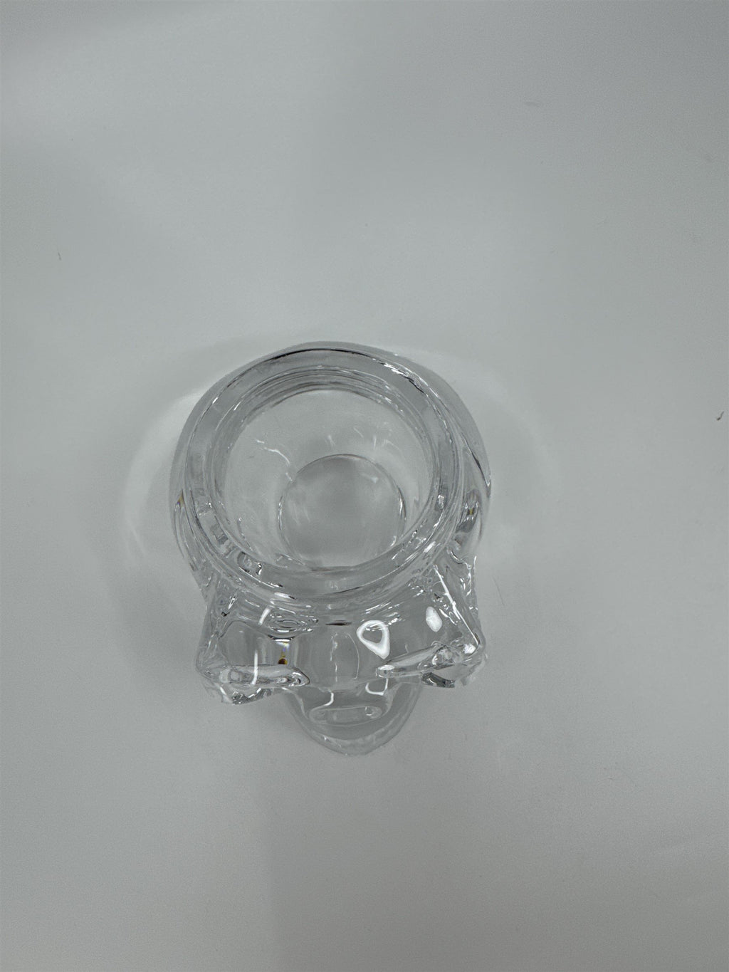 Heavy Glass Skull Paperweight Tealight Candle Holder Solid Glass