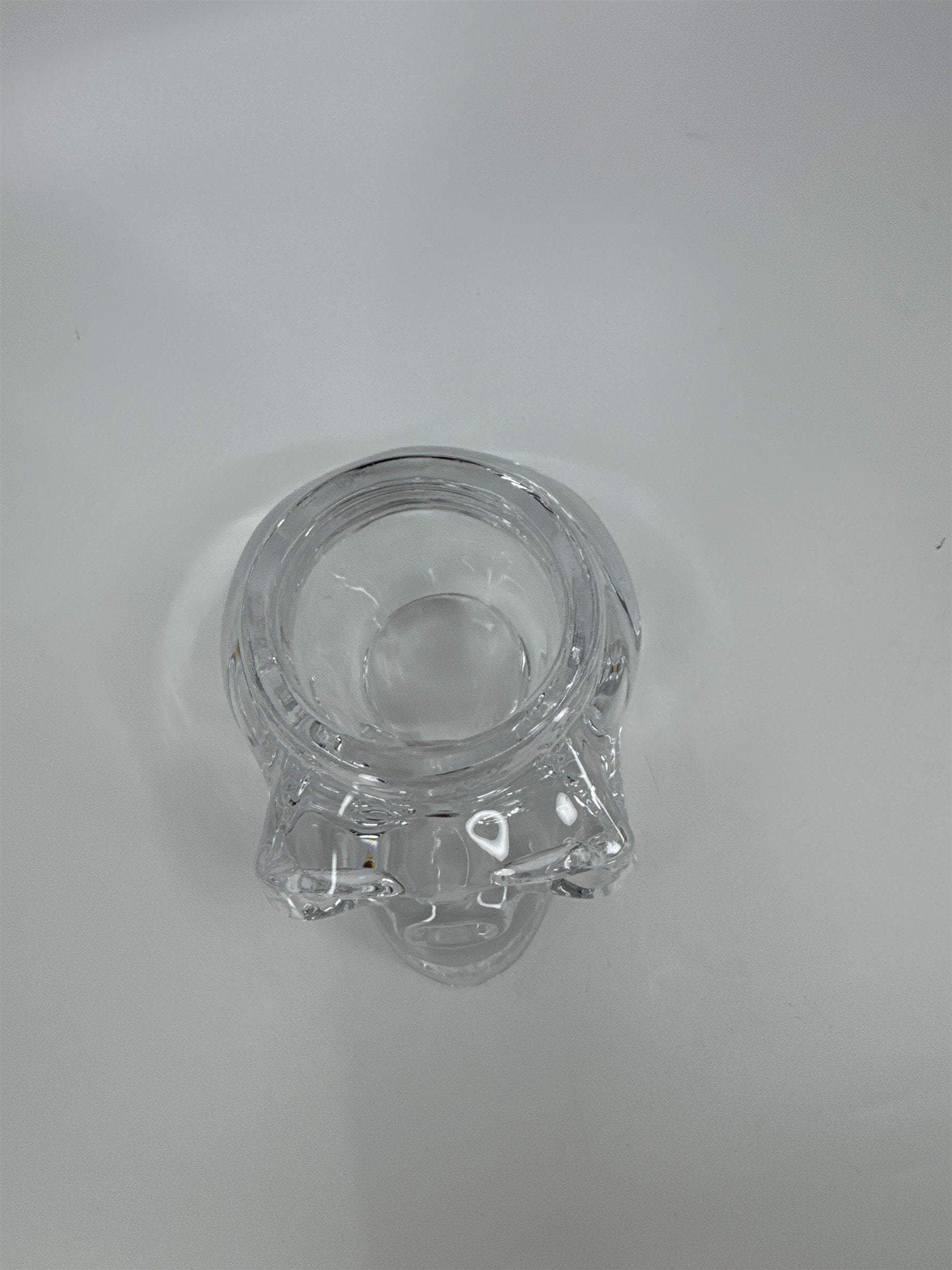 Heavy Glass Skull Paperweight Tealight Candle Holder Solid Glass