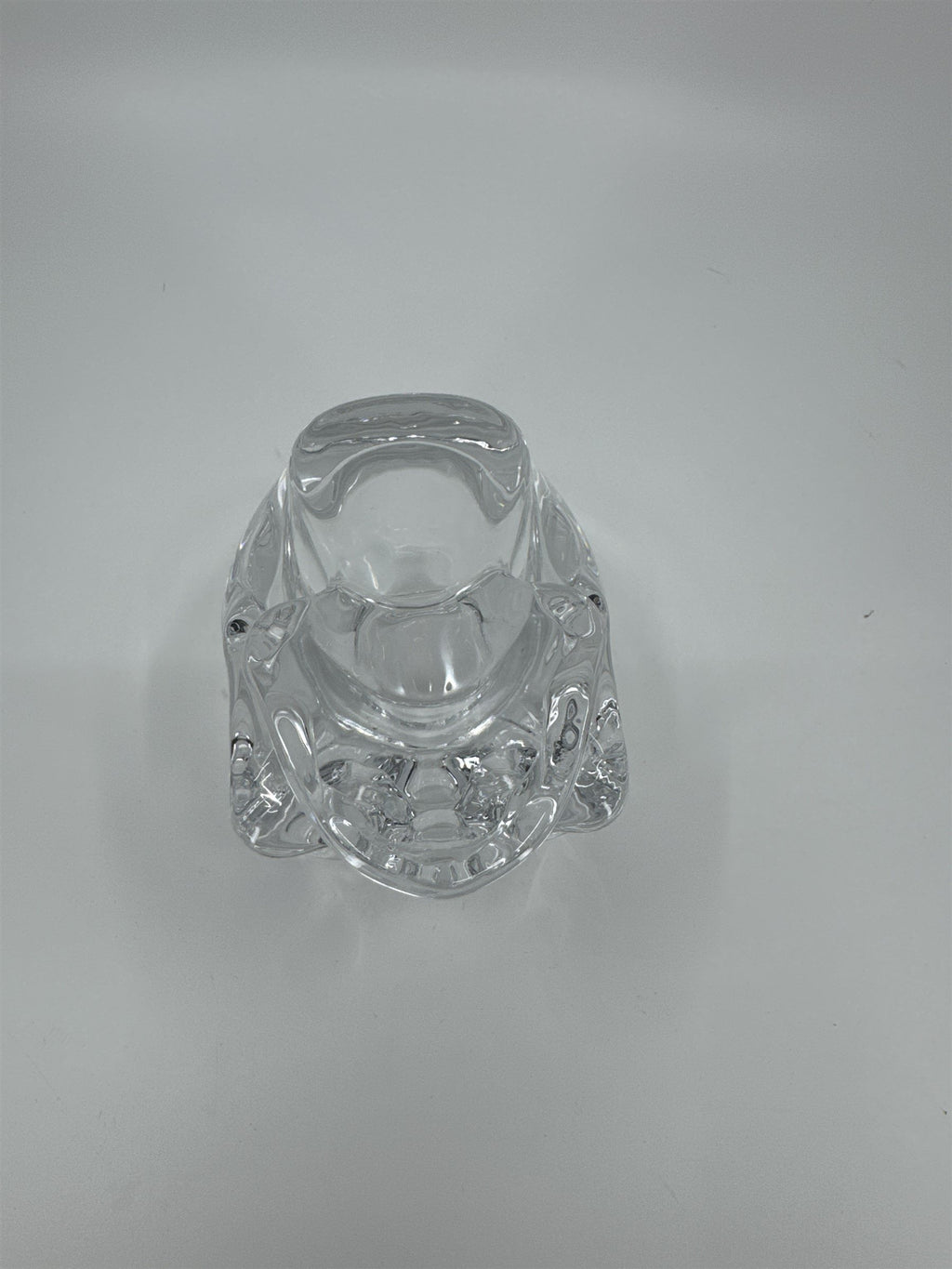 Heavy Glass Skull Paperweight Tealight Candle Holder Solid Glass