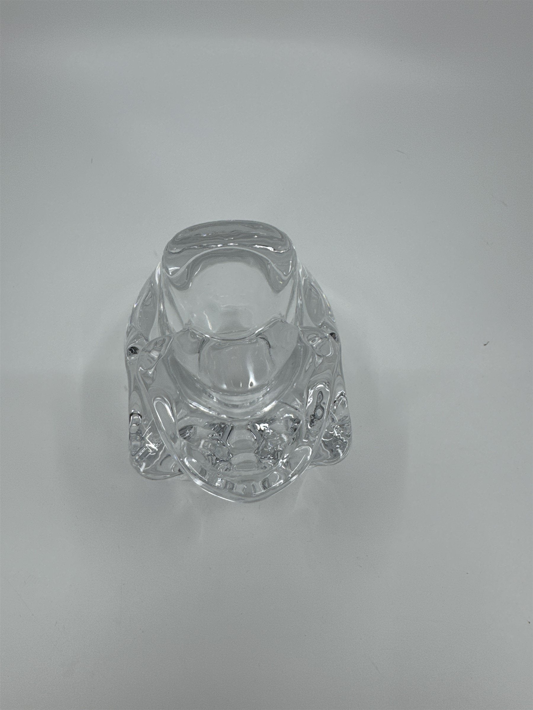 Heavy Glass Skull Paperweight Tealight Candle Holder Solid Glass