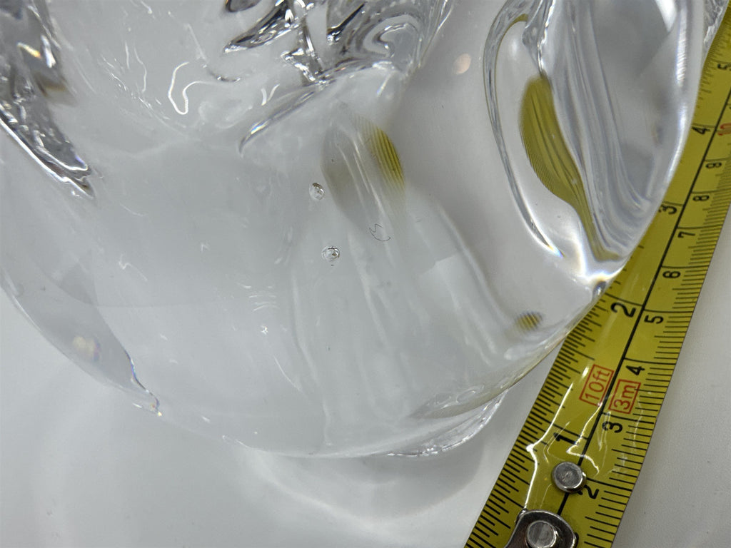 Heavy Glass Skull Paperweight Tealight Candle Holder Solid Glass