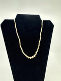Vintage Sterling Silver Clasp Faux Champagne Pearl Necklace Individually Strung