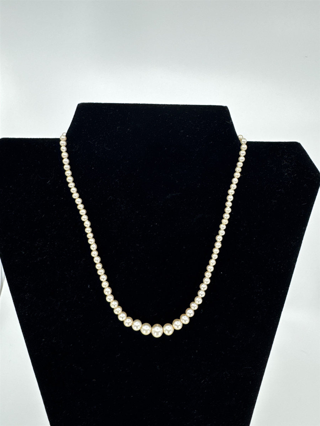 Vintage JAPAN Faux Champagne Pearl Necklace Individually Strung