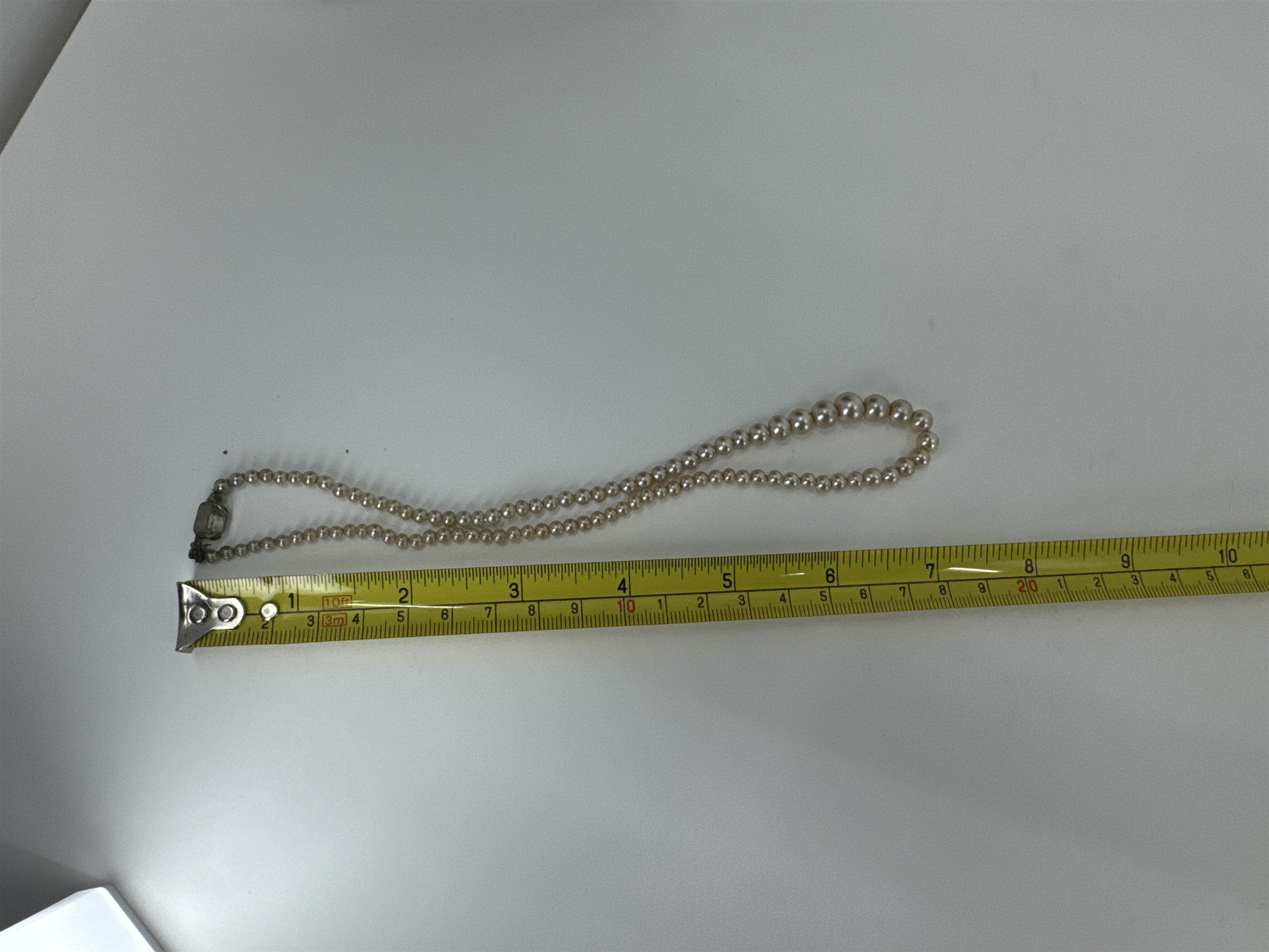 Vintage JAPAN Faux Champagne Pearl Necklace Individually Strung