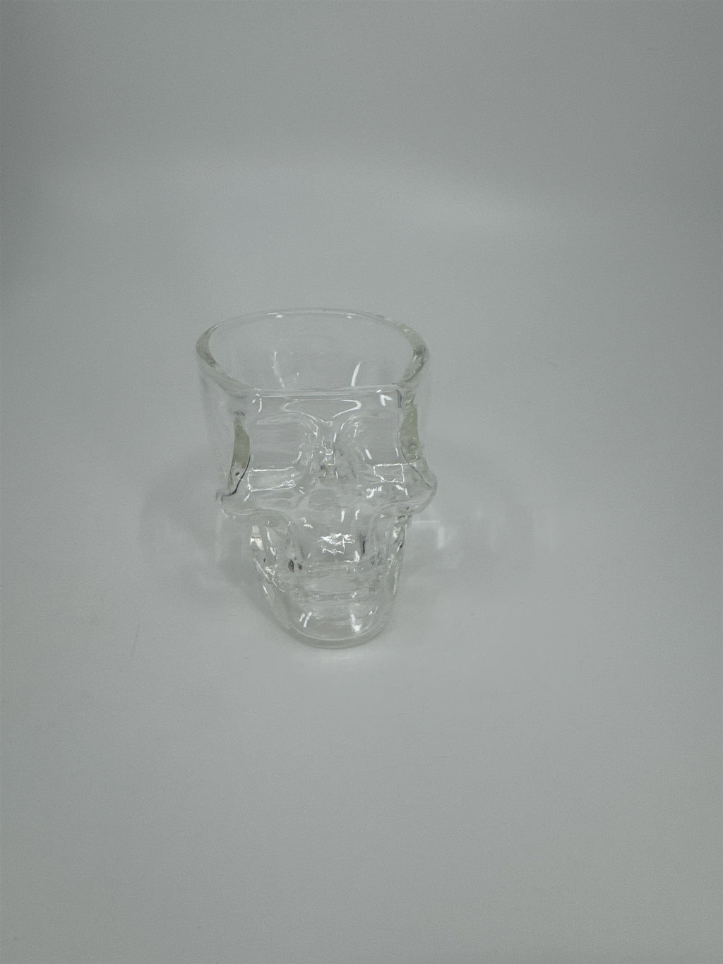 2.5" Glass Skull Halloween Decoration Paperweight Candy Holder Lidless Jar
