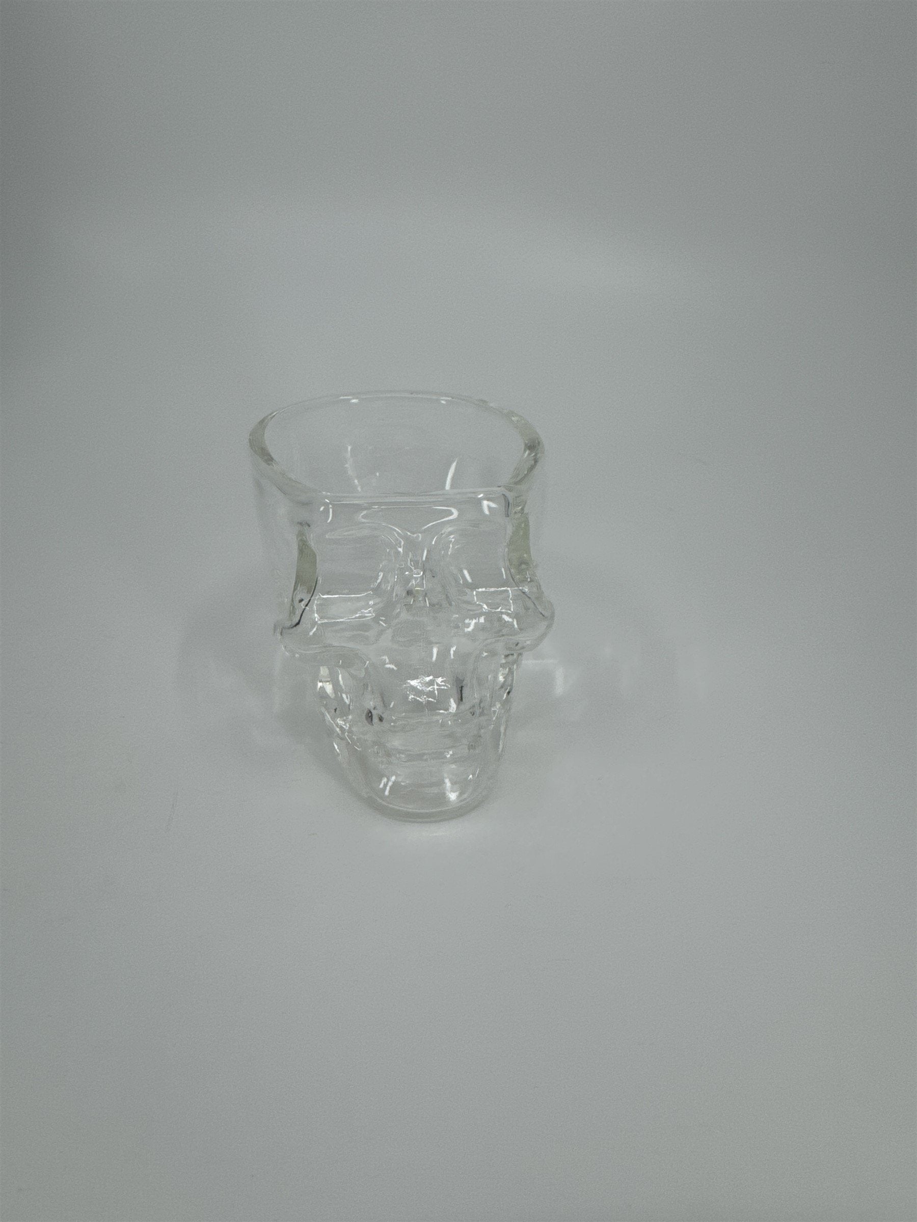 2.5" Glass Skull Halloween Decoration Paperweight Candy Holder Lidless Jar