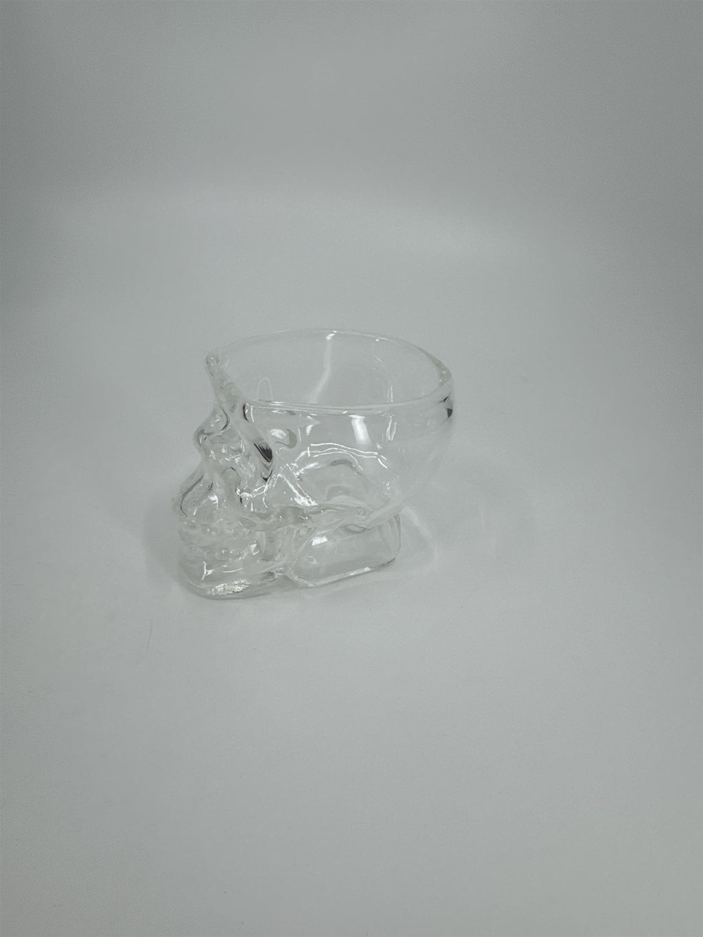2.5" Glass Skull Halloween Decoration Paperweight Candy Holder Lidless Jar