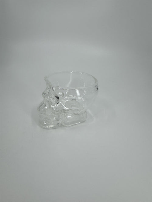 2.5" Glass Skull Halloween Decoration Paperweight Candy Holder Lidless Jar