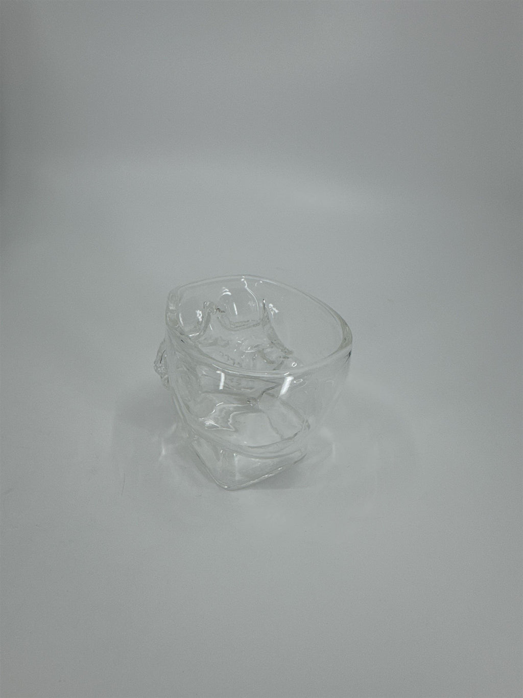 2.5" Glass Skull Halloween Decoration Paperweight Candy Holder Lidless Jar