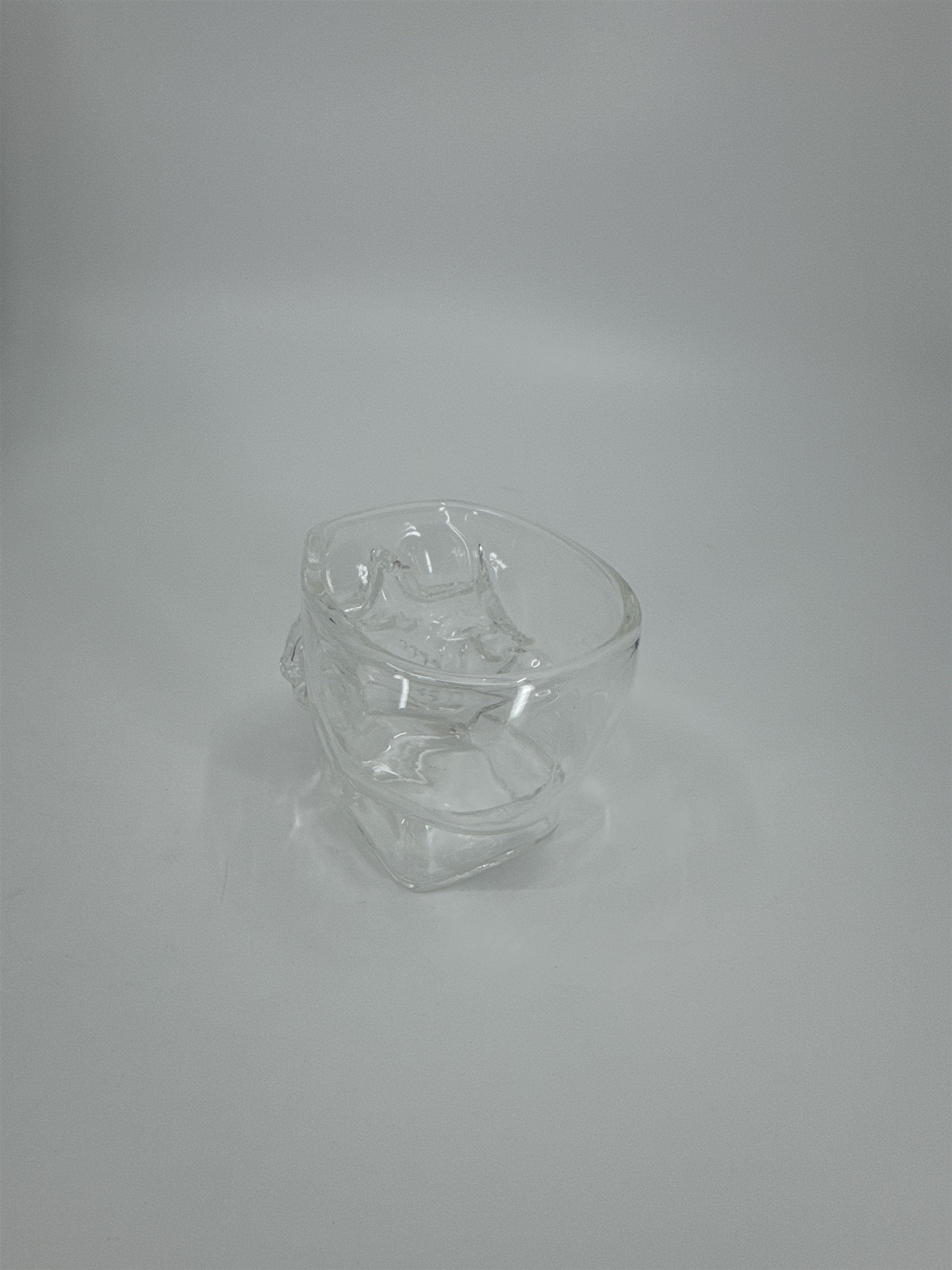 2.5" Glass Skull Halloween Decoration Paperweight Candy Holder Lidless Jar
