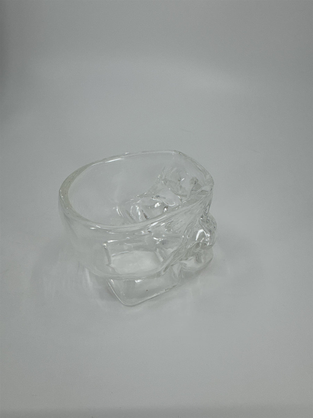 2.5" Glass Skull Halloween Decoration Paperweight Candy Holder Lidless Jar