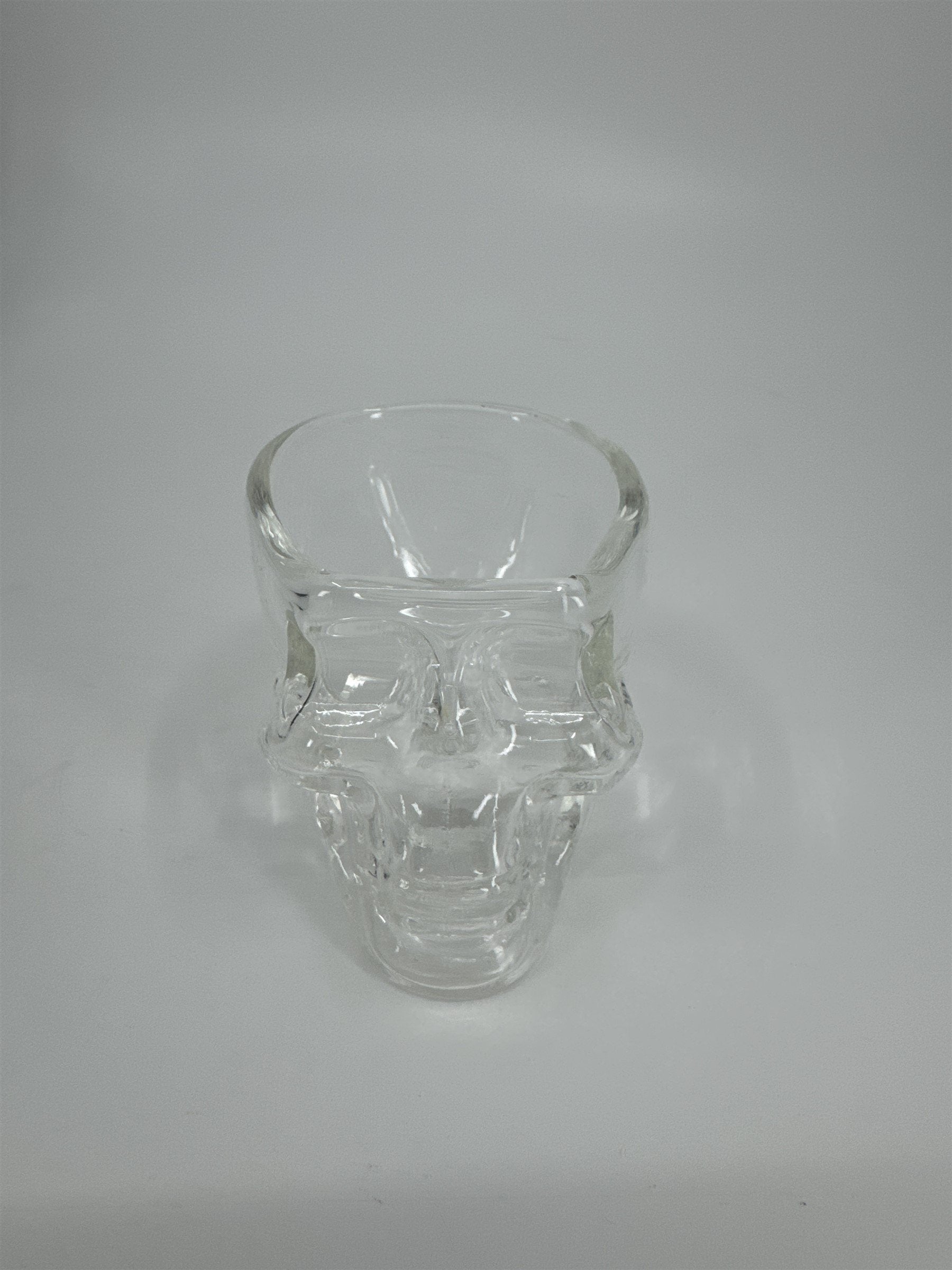 2.5" Glass Skull Halloween Decoration Paperweight Candy Holder Lidless Jar