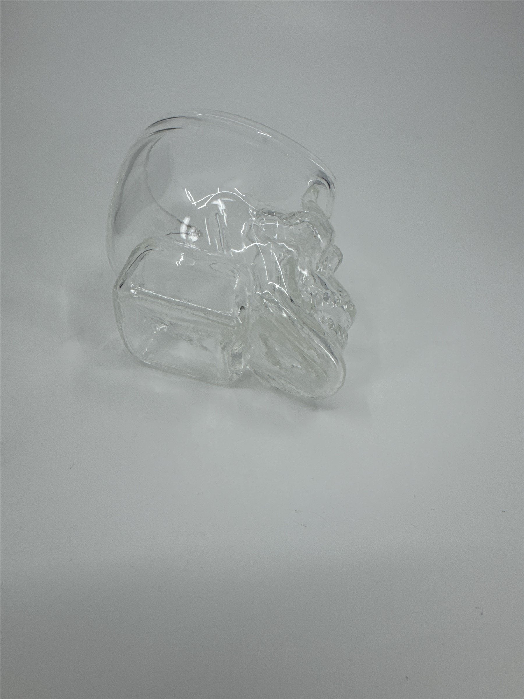 2.5" Glass Skull Halloween Decoration Paperweight Candy Holder Lidless Jar