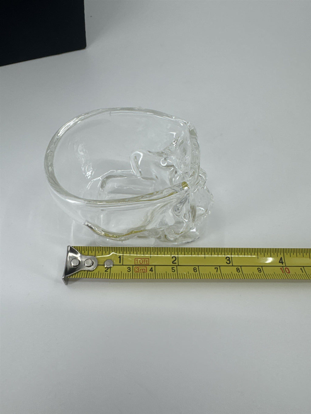 2.5" Glass Skull Halloween Decoration Paperweight Candy Holder Lidless Jar