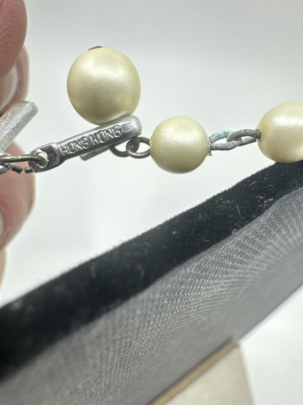 Vintage Hong Kong Costume Jewelry Faux Pearl 4-Strand Necklace