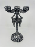 Skeleton & Skulls 3 Tealight Candle Holder Candelabra Composite Resin Halloween
