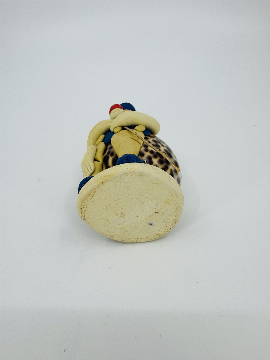 Vintage Sea Shell Art Figurine Fisherman Blue Shirt Made in Philippines