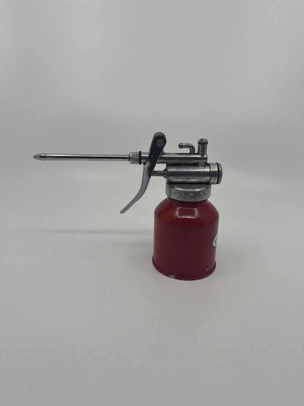 Vintage Red Oil Can Pump Oiler Pressure Fed Oil Gun SKU #36629 for Oil Sprayer