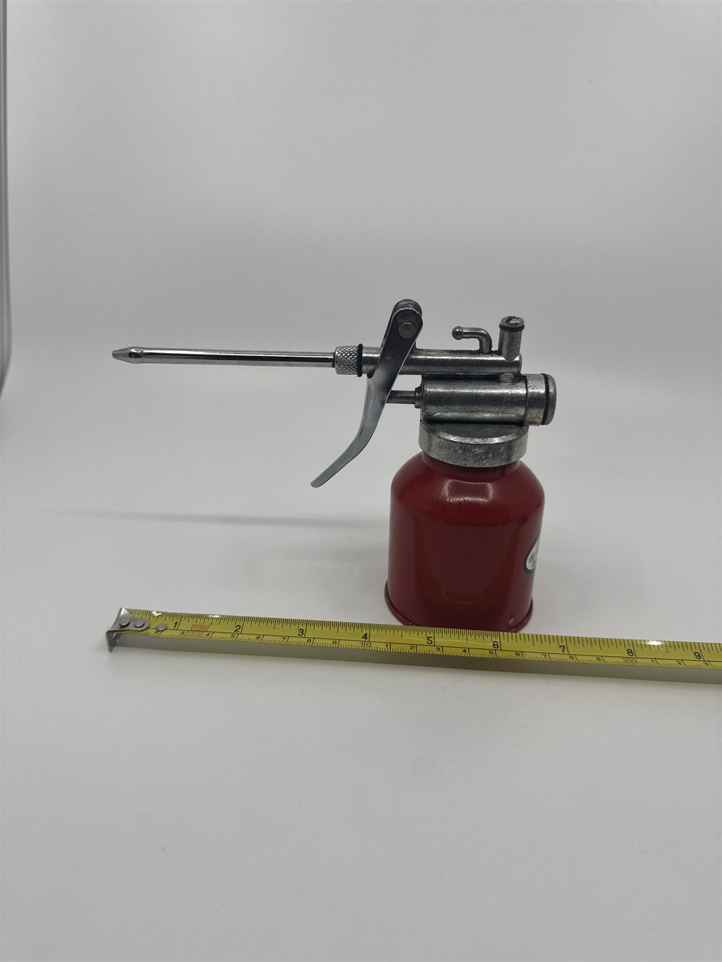 Vintage Red Oil Can Pump Oiler Pressure Fed Oil Gun SKU #36629 for Oil Sprayer