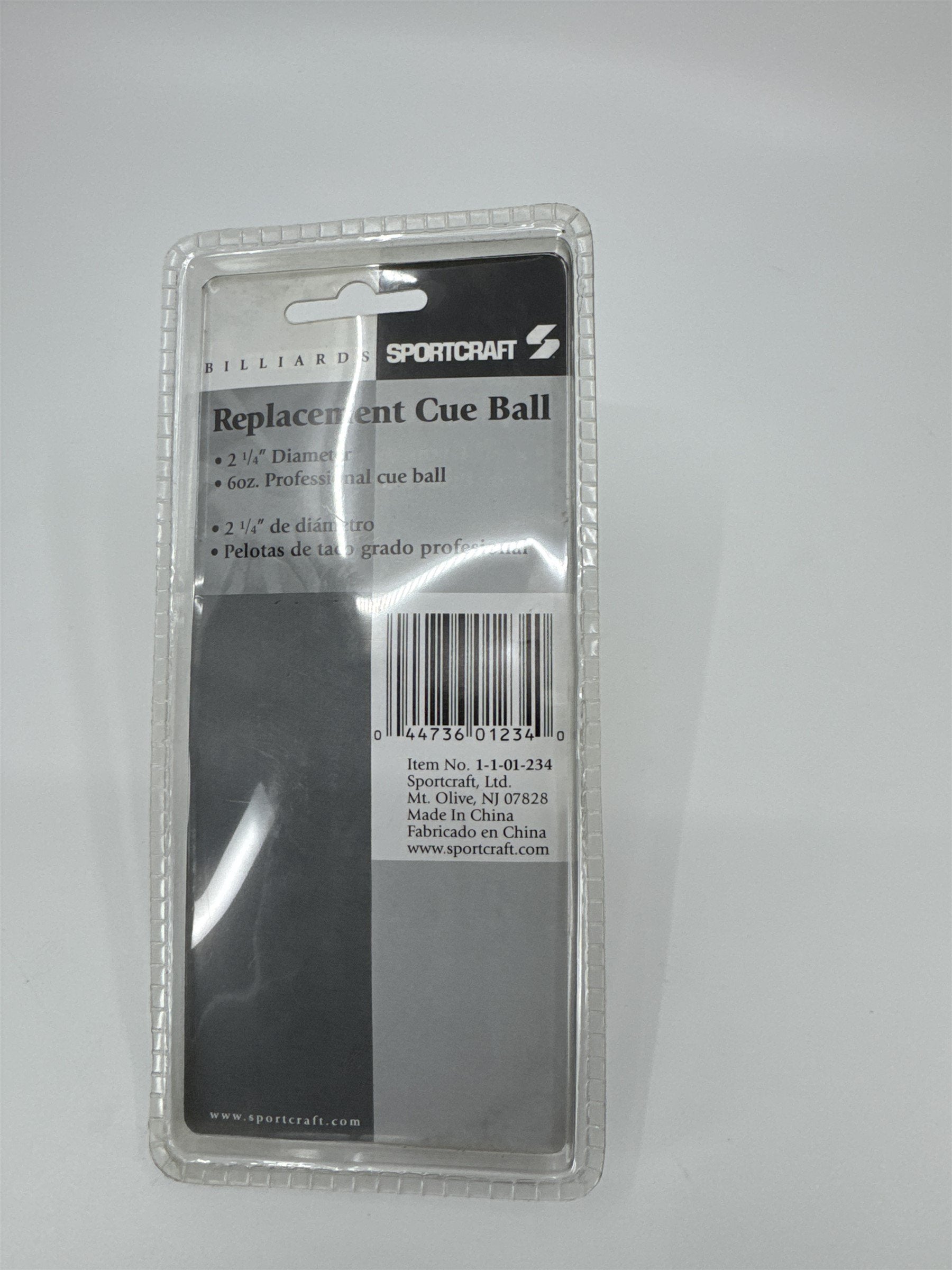 Billiards Sportcraft Replacement Cue Ball 2-1/4" Diameter 6oz Professional Cue