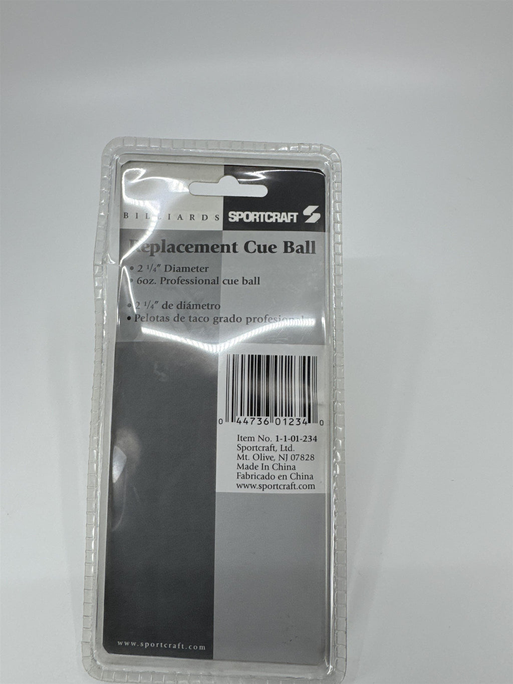 Billiards Sportcraft Replacement Cue Ball 2-1/4" Diameter 6oz Professional Cue