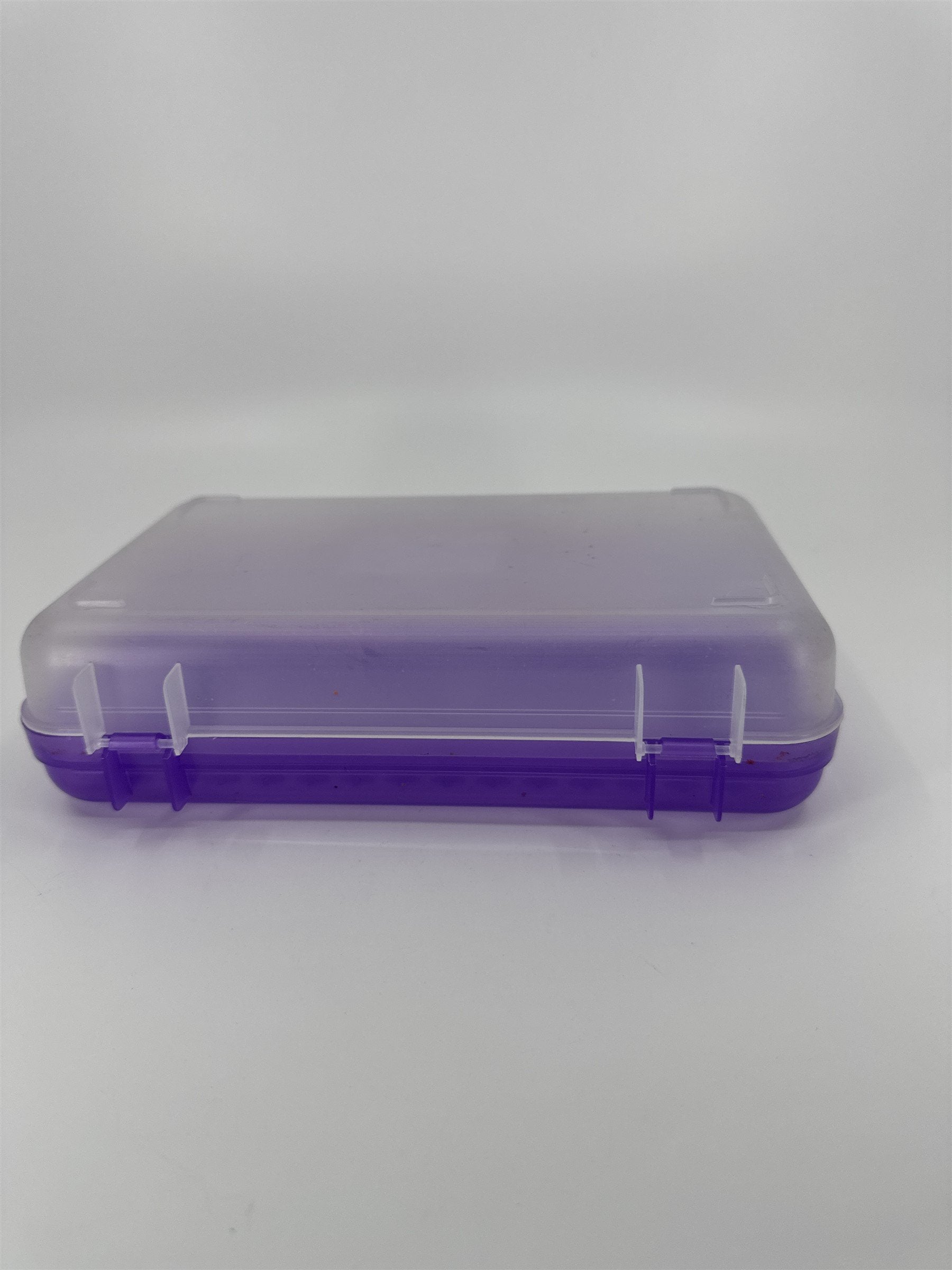 Vintage Purple RoseArt Cool Box Pencil Box w Hatch Latching Lid