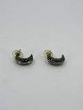 Vintage Silver Tone Sparking Gold Shining Retro Pin Earrings Costume Jewelry