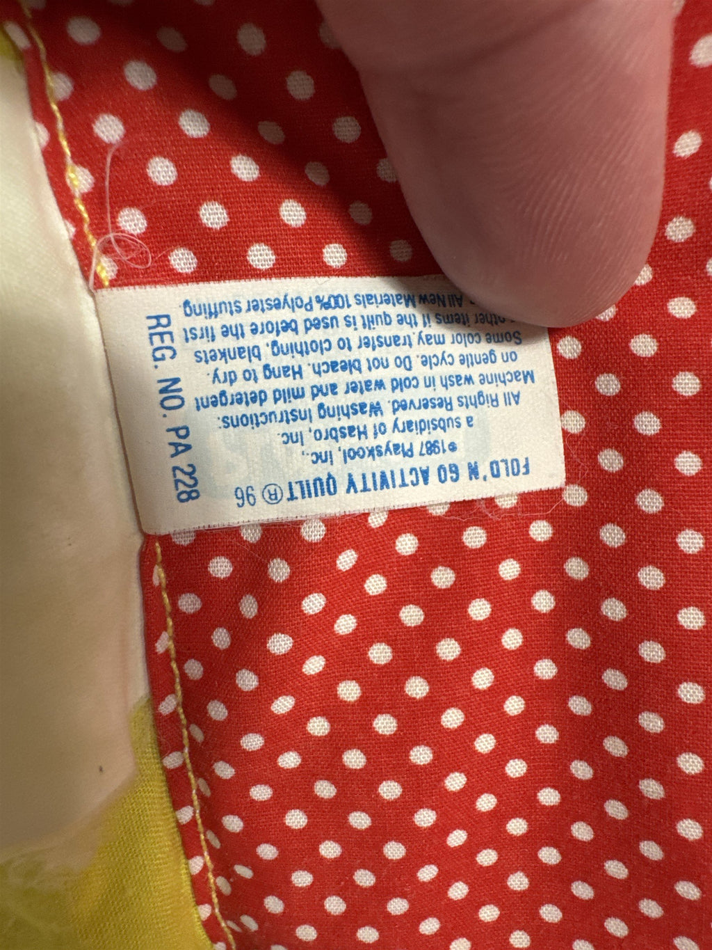 Vintage Playskool Fold N Go Activity Quilt 96 1987
