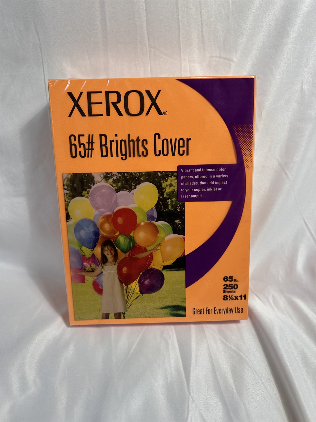 XEROX BRIGHTS COVER 65 Lb. 250 Sheet REAM 8.5" x 11" NOS CERTIFICATES ORANGE