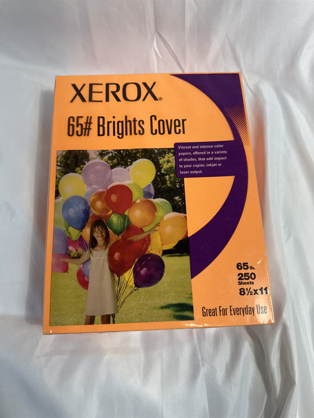 XEROX BRIGHTS COVER 65 Lb. 250 Sheet REAM 8.5" x 11" NOS CERTIFICATES ORANGE