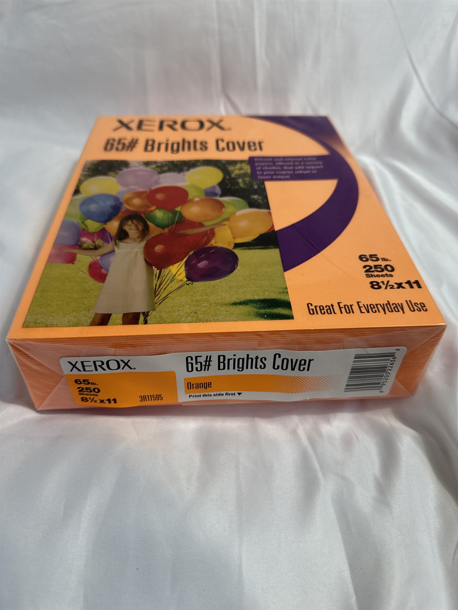 XEROX BRIGHTS COVER 65 Lb. 250 Sheet REAM 8.5" x 11" NOS CERTIFICATES ORANGE