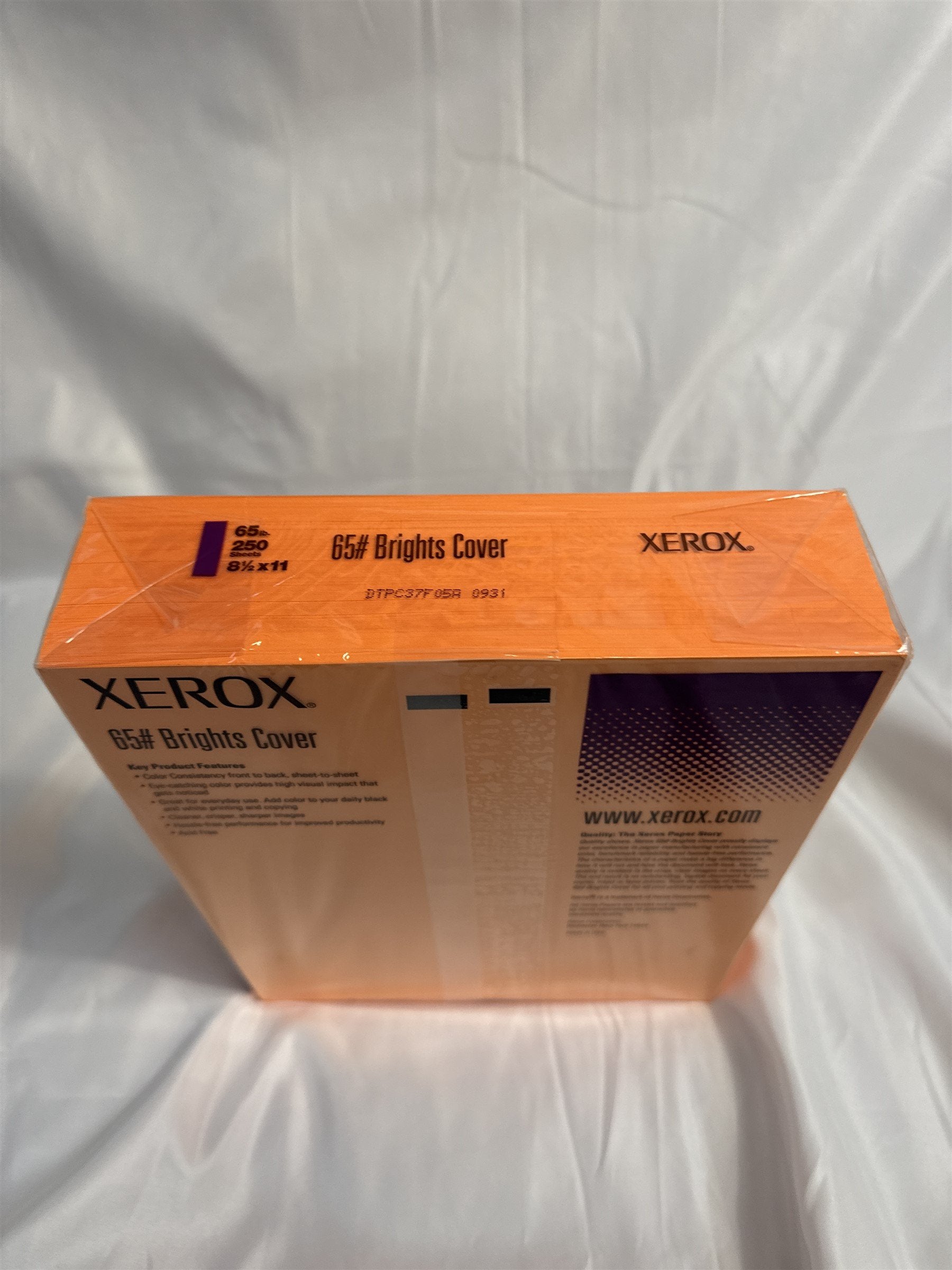 XEROX BRIGHTS COVER 65 Lb. 250 Sheet REAM 8.5" x 11" NOS CERTIFICATES ORANGE