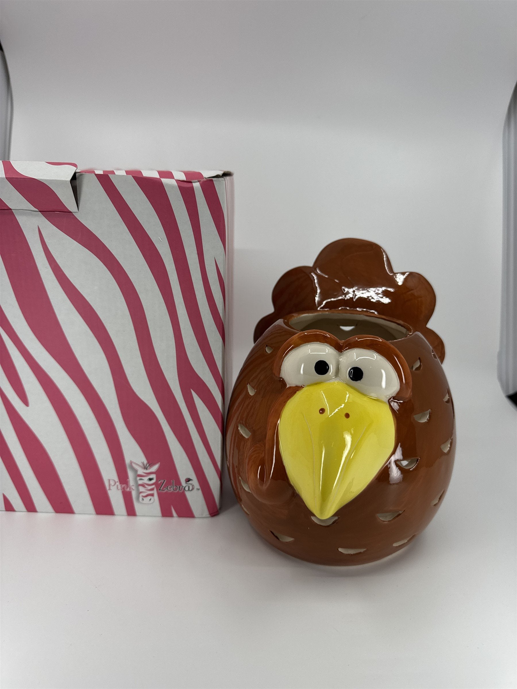 Pink Zebra Silly Turkey Candle Shade Thanksgiving Light Cover w/ Original Box