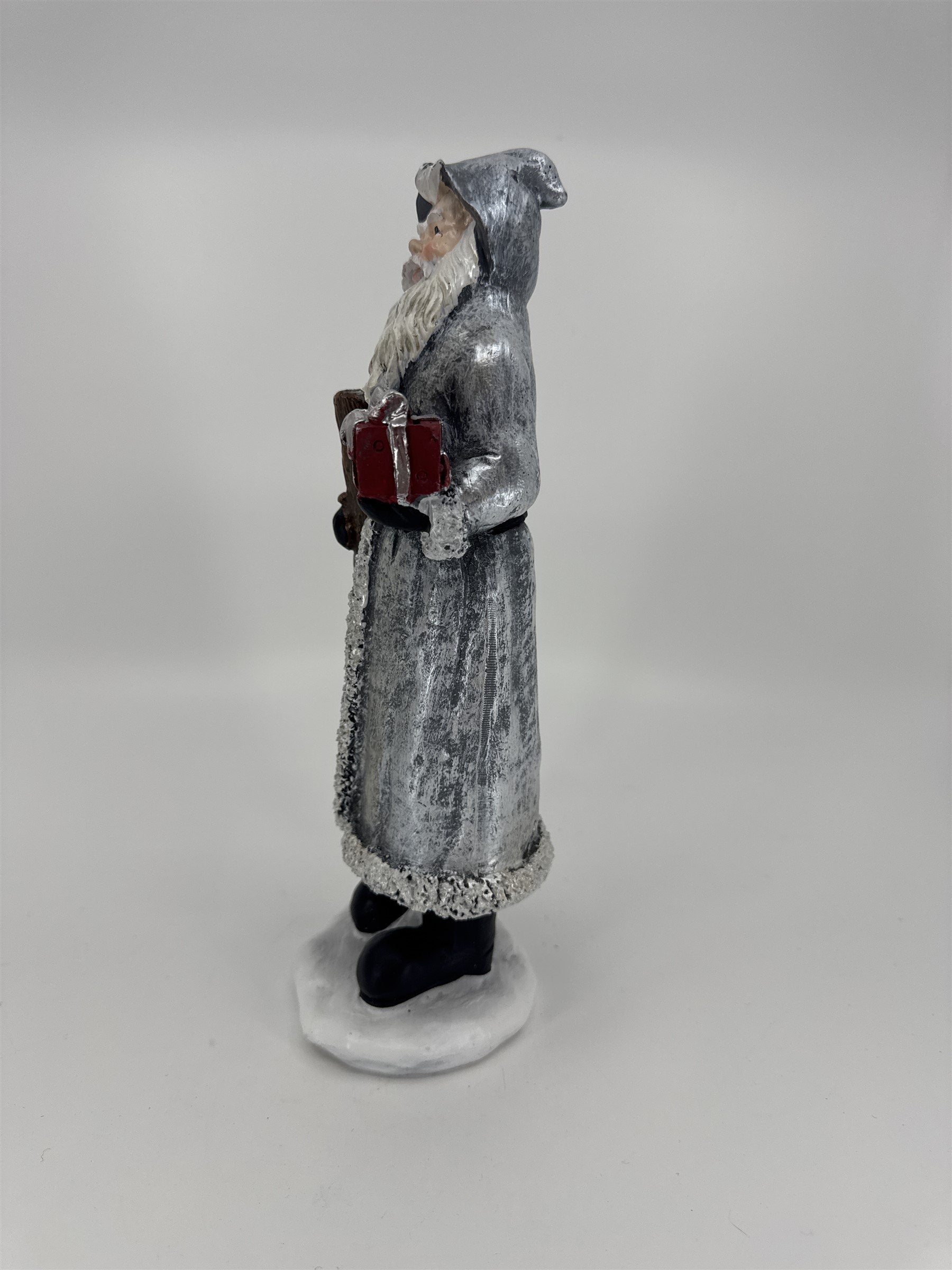 Vintage Old World Santa Claus Saint Nicholas Figurine Walking Stick and Present