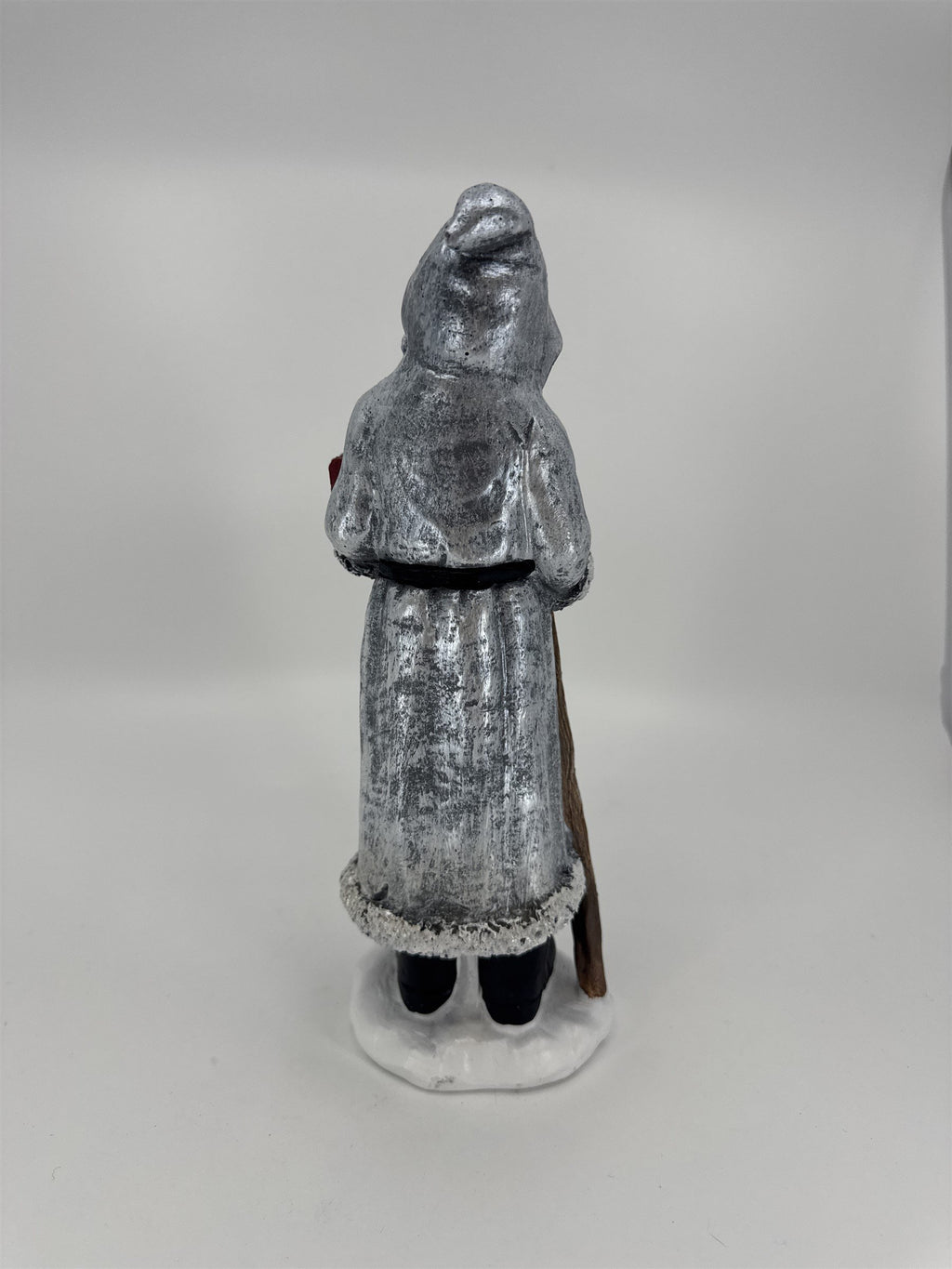 Vintage Old World Santa Claus Saint Nicholas Figurine Walking Stick and Present