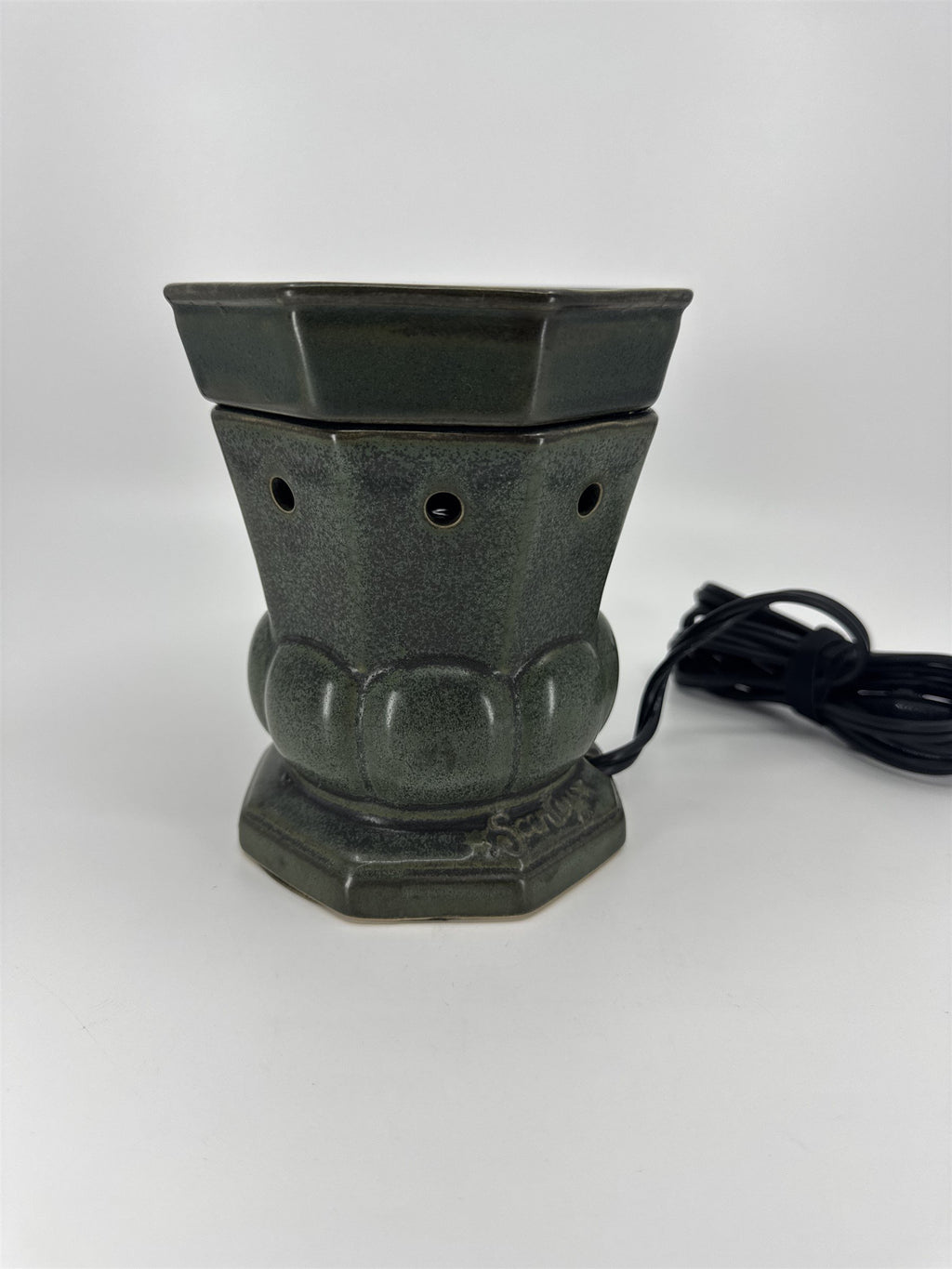 Scentsy Full Size DSW-VERD Green Statue Style Candle Wax Warmer WORKS /w Bulb