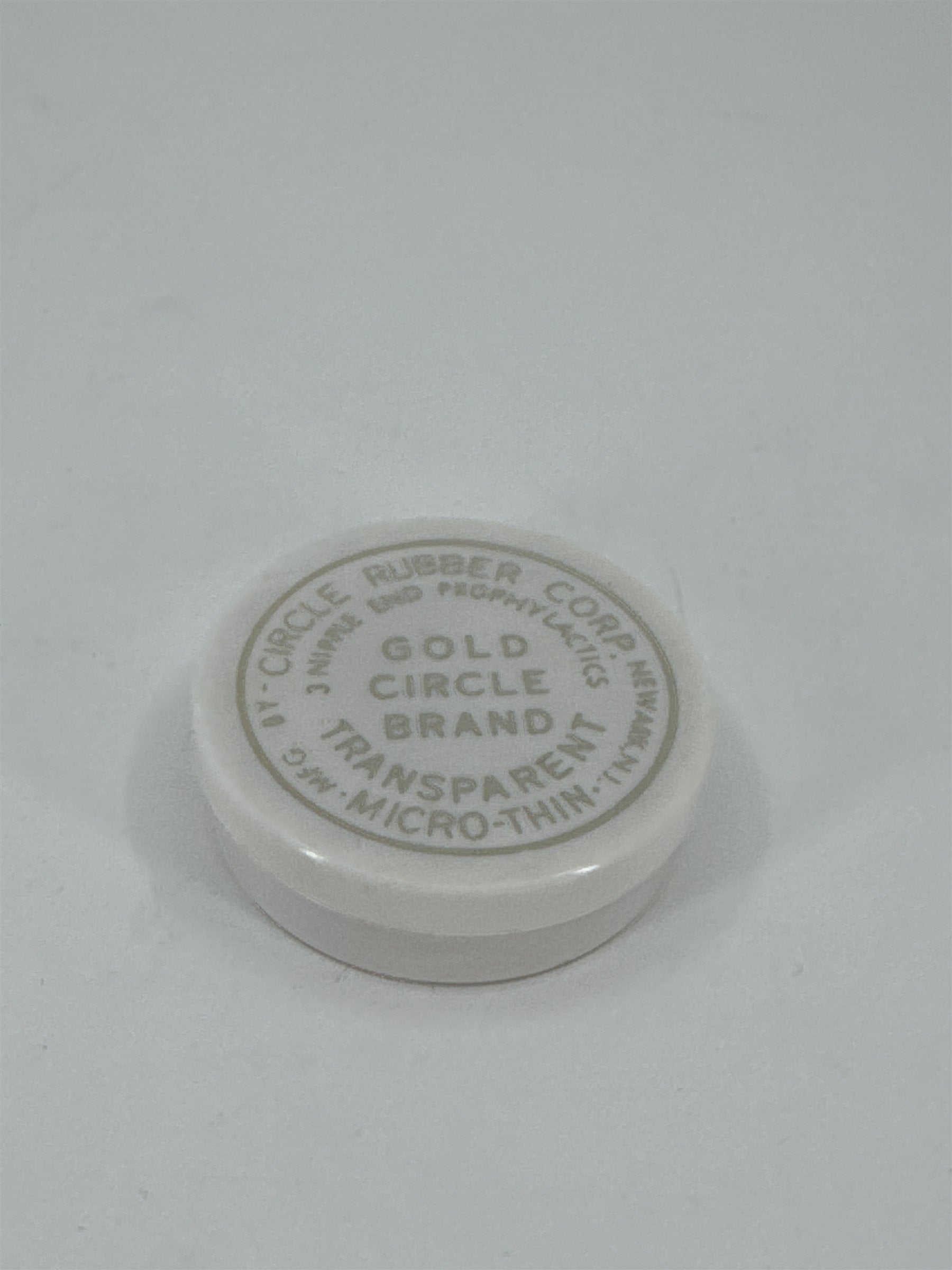 Vintage Gold Circle Brand Circle Rubber Corp Newark NJ 3 Nipple End Prophylactic