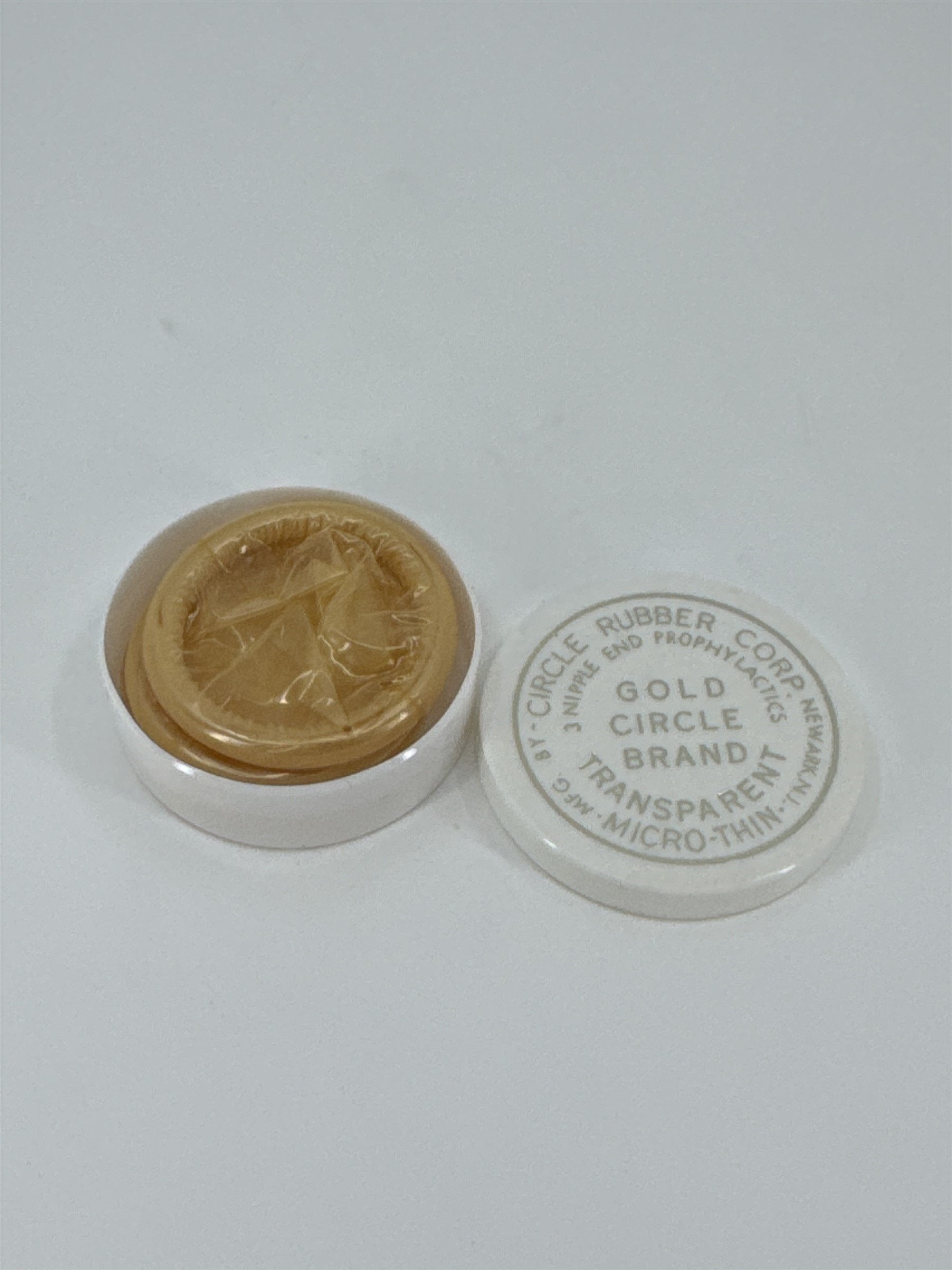 Vintage Gold Circle Brand Circle Rubber Corp Newark NJ 3 Nipple End Prophylactic