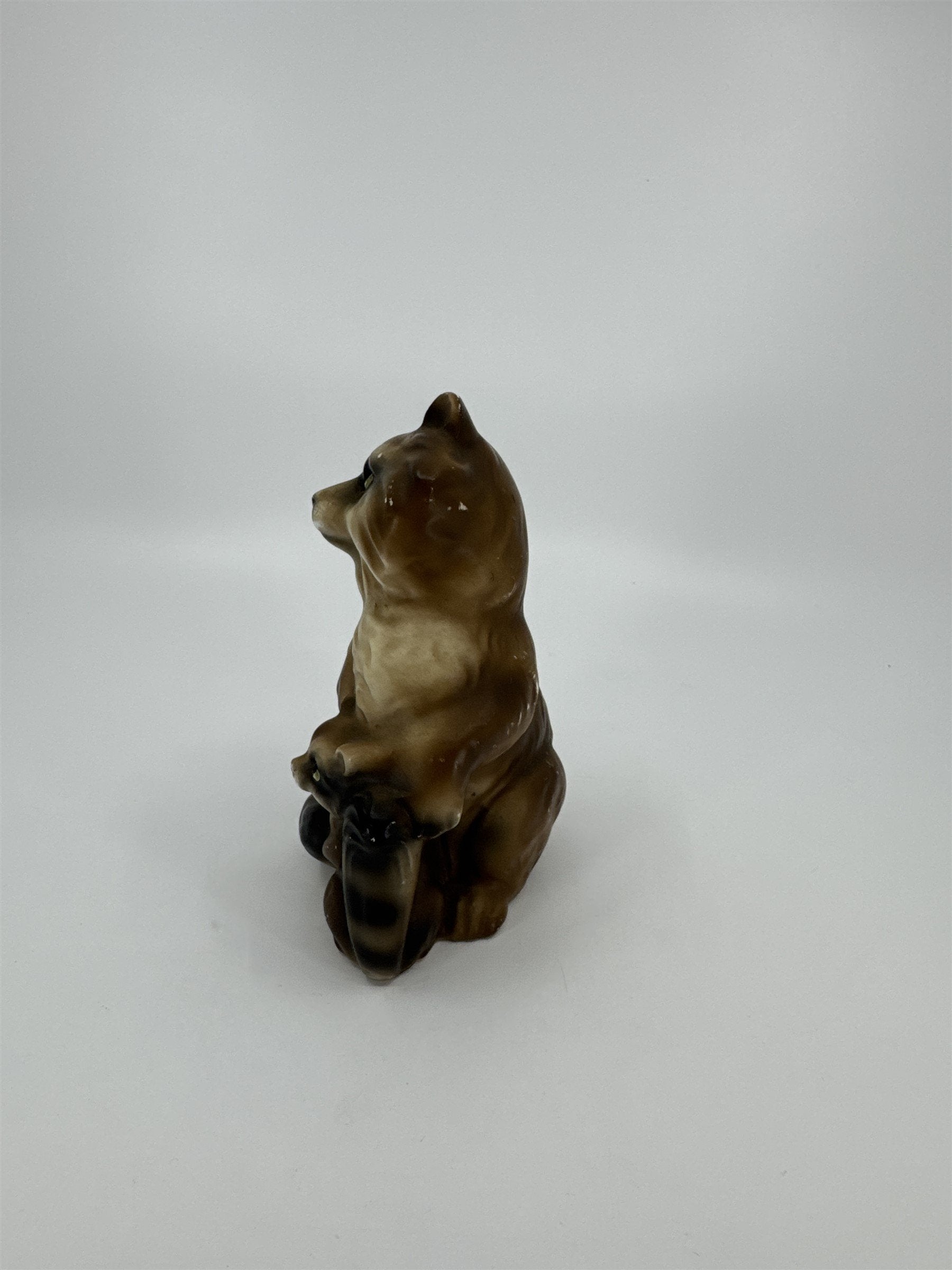 Vintage Mom and Baby Racoons Figurine Made in Japan A-199 Porcelain Figurines