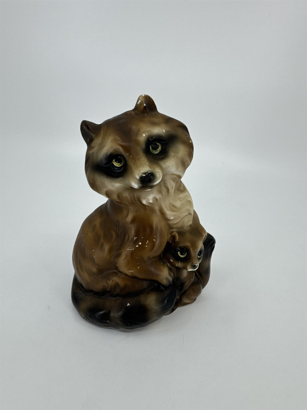 Vintage Mom and Baby Racoons Figurine Made in Japan A-199 Porcelain Figurines