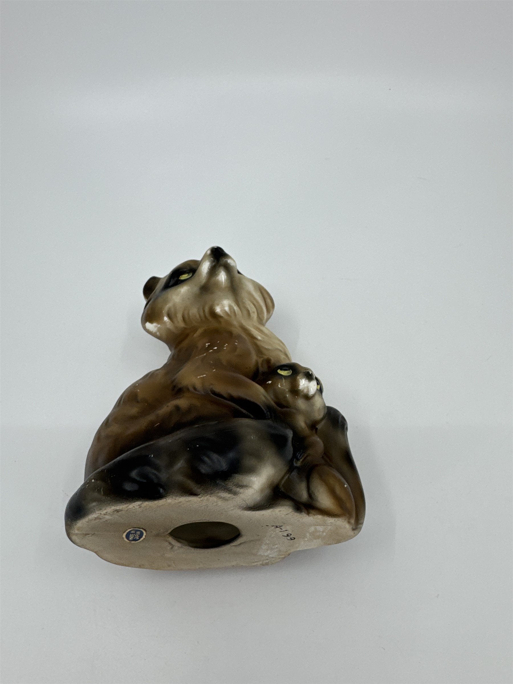 Vintage Mom and Baby Racoons Figurine Made in Japan A-199 Porcelain Figurines